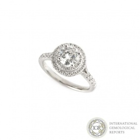 18k White Gold Round Brilliant Cut Diamond Ring 0.73ct G/SI1